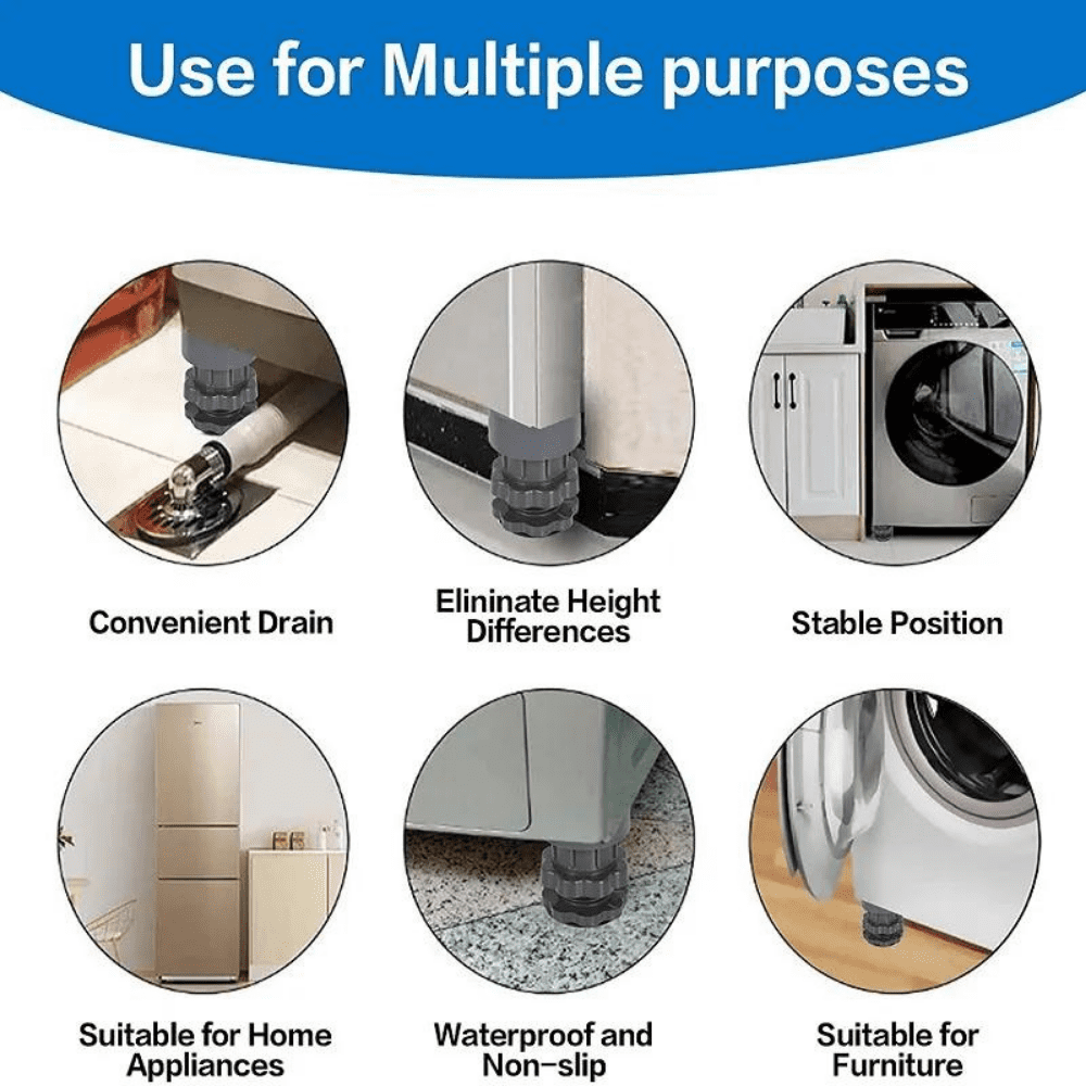 Washing Machine Adjustable Height Footpads ( Pack Of 4 )