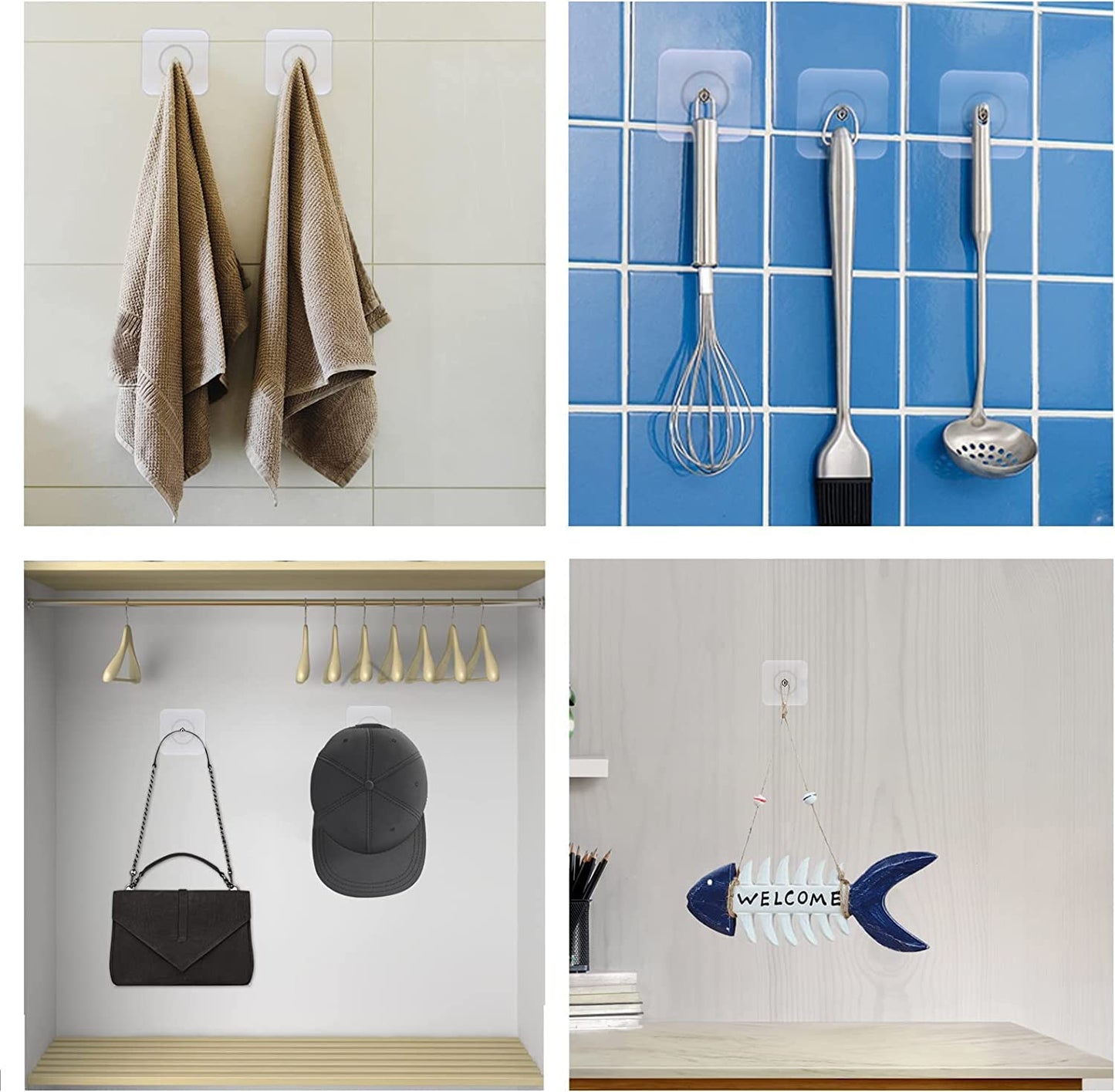 Self Adhesive Heavy Duty Hooks ( Pack Of 40 )