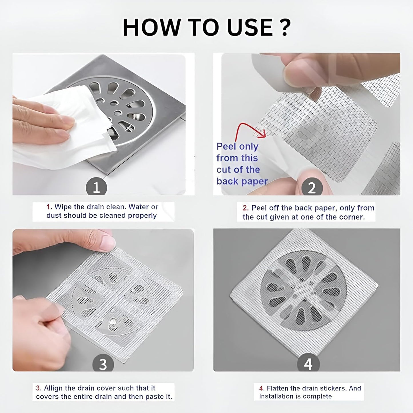 Disposable Drain Cover Stickers ( Pack of 10 Pieces )