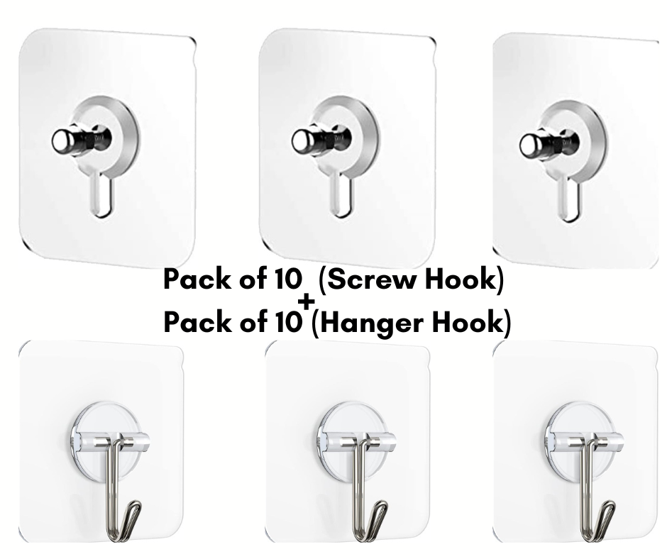 Self Adhesive Heavy Duty Hooks ( Pack Of 40 )