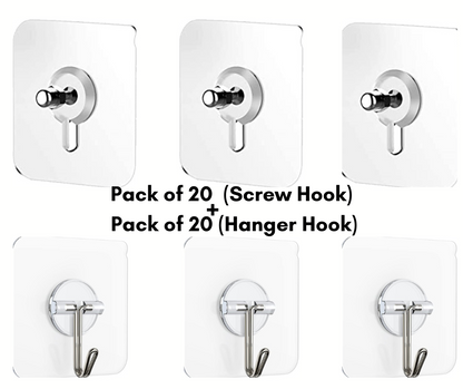 Self Adhesive Heavy Duty Hooks ( Pack Of 40 )
