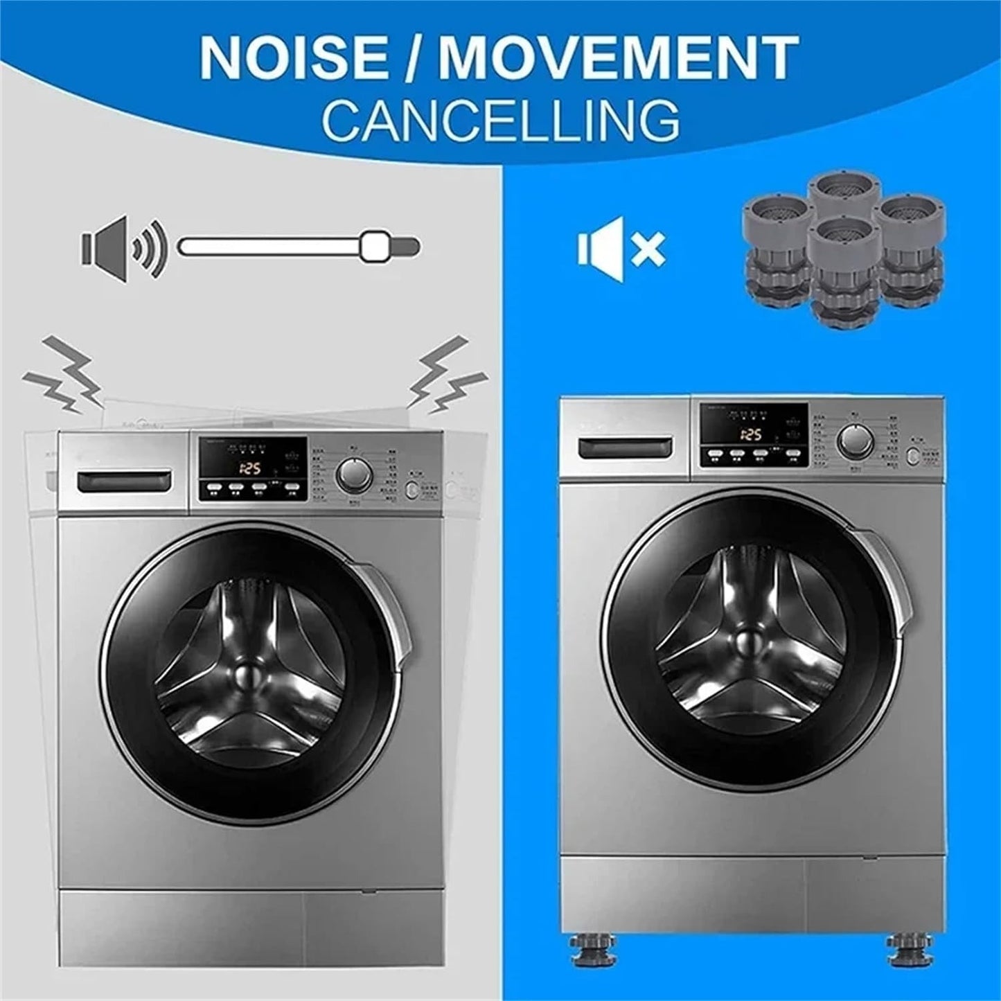 Washing Machine Adjustable Height Footpads ( Pack Of 4 )