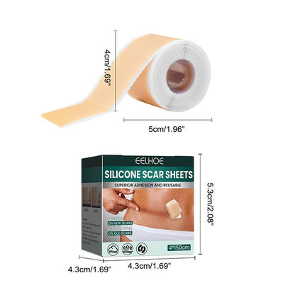 Soft Silicone Scar Tape for Scars Removal, Reusable Easy-Tear Silicone Tape Painless Scar Removal for Surgery, C-section