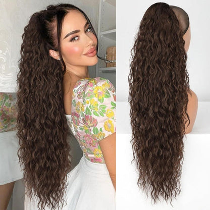 Curly Wavy Frizzy Hair Extension with Ponytail - 34 Inch