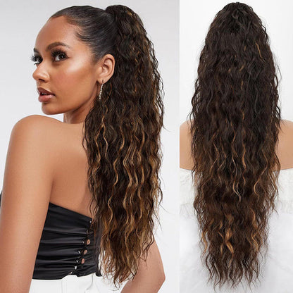 Curly Wavy Frizzy Hair Extension with Ponytail - 34 Inch