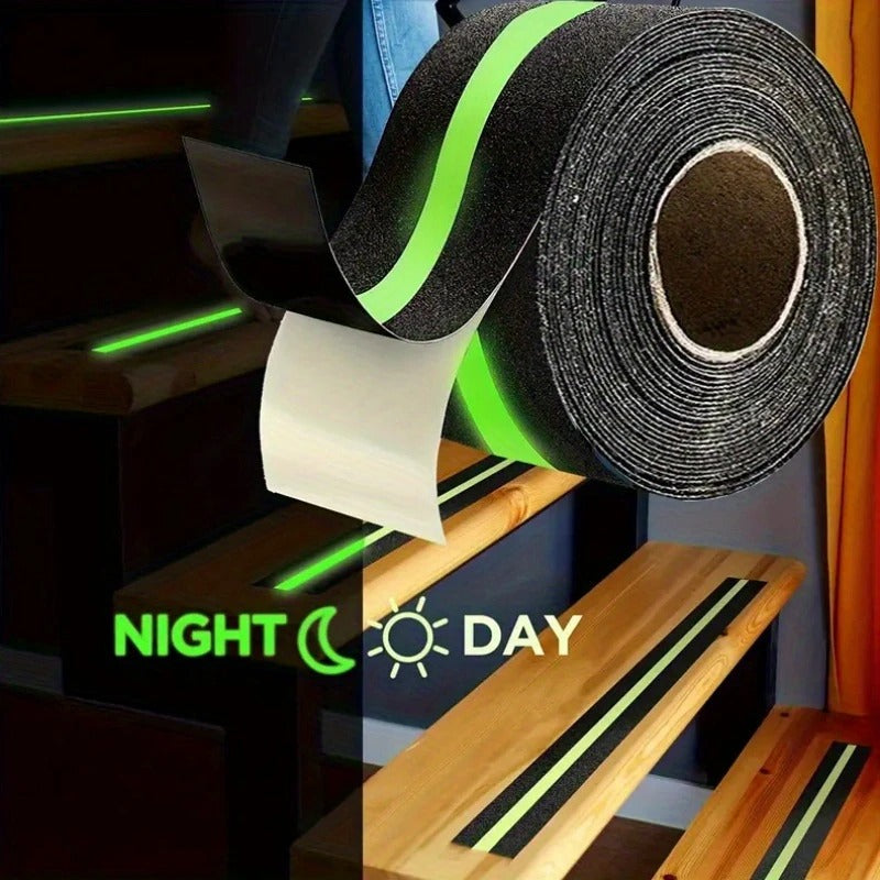 Anti-Slip Safety Grip Tape with High Visibility Glow , Ideal For Stairs & Floors-2 Inch x 5 Meters